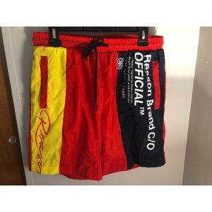 Red REASON shorts